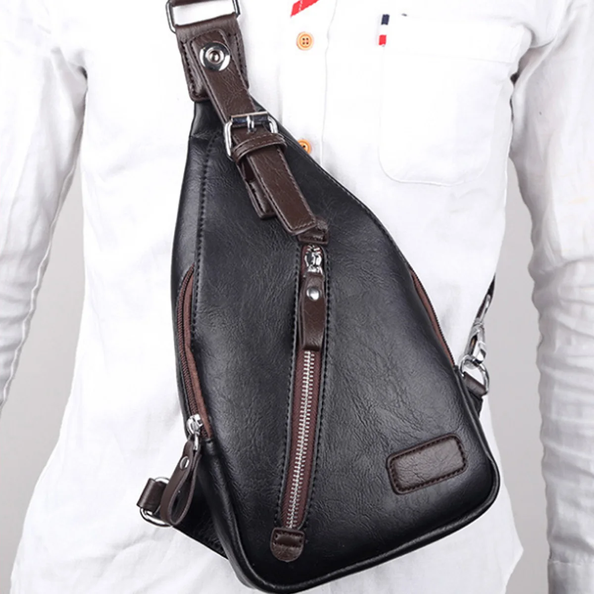 

Padieoe men sling bag chest bag shoulder crossbody bags satchel fashion