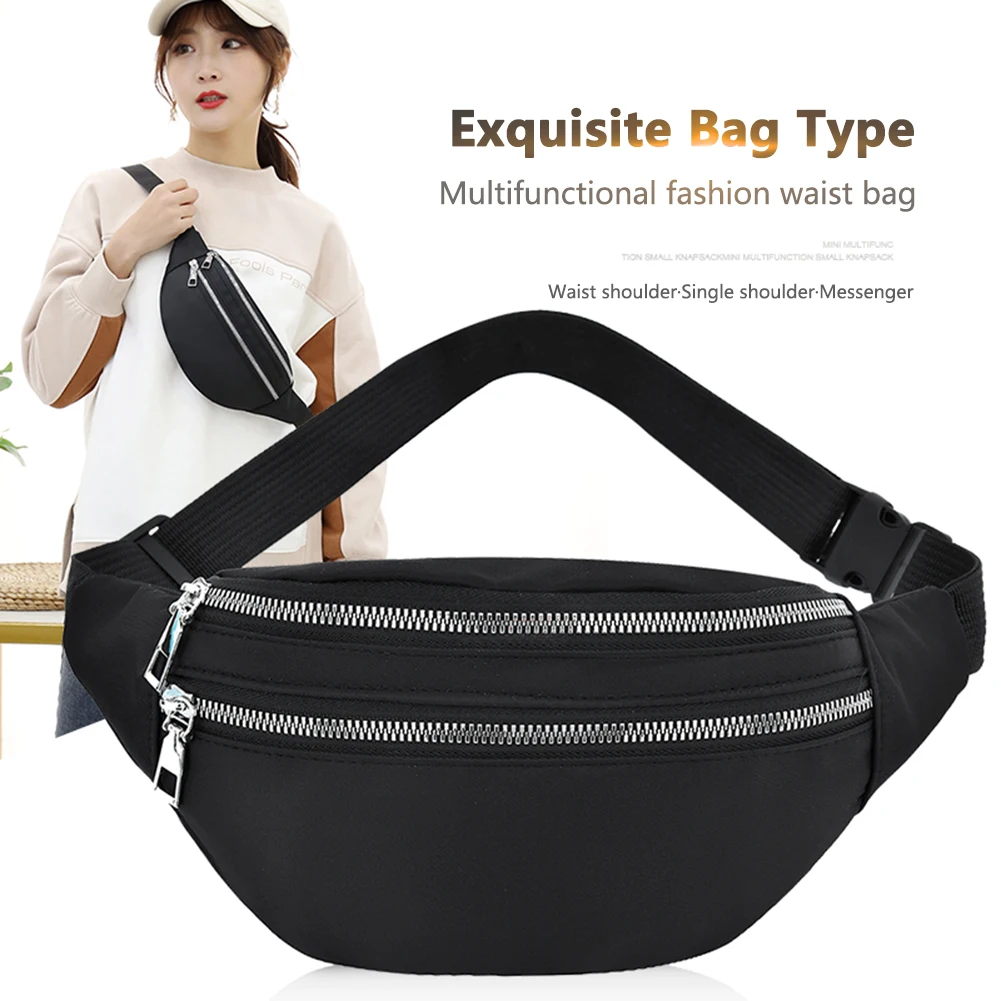 

Outdoor Sports Running Waist Bag with Multi Pockets Waterproof Oxford Cloth Hiking Fanny Pack Adjustable Belt Cycling Bum Bag