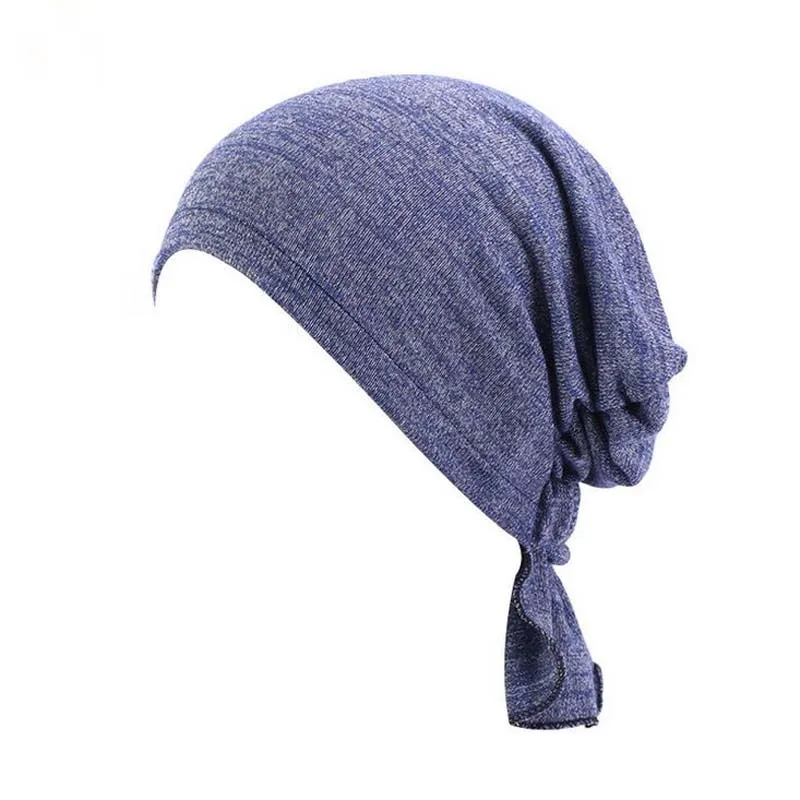 XEONGKVI 2020 New Elastic Cotton Skullies Beanies Knitted Cap Spring Summer Turban Hats For Women Bandana Chemotherapy | Аксессуары для