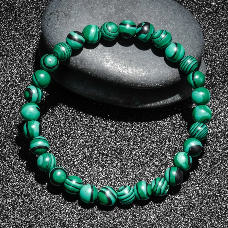 

Fashion jewelry 6/8/10 mm Malachite Bracelet charming amulet for men and women