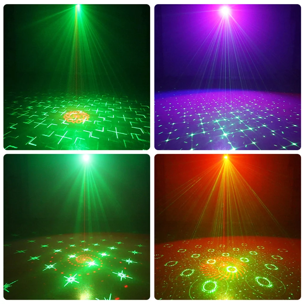 

USB 6 Or 8 Hole 128 Pattern Projector Remote/Sound Activated LED Disco Light RGB DJ Party Stage Light Christmas Lamp Decoration
