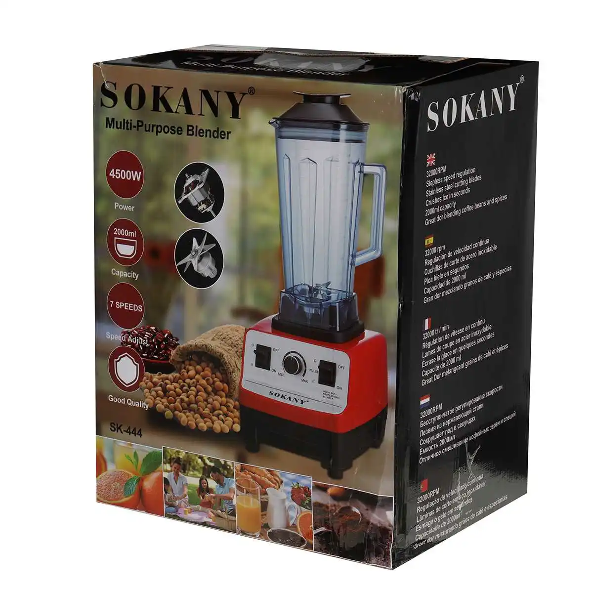 

4500W Blenders professional Heavy Duty Commercial mixer juicer ice smoothies bean coffee Maker Kitchen Appliances 2L BPA Free