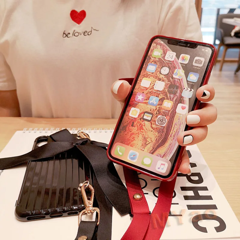Чехол для чемодана Samsung galaxy S8 S9 S10 S20 Plus Ultra S10E Note 9 чехол на шнурке ожерелья и