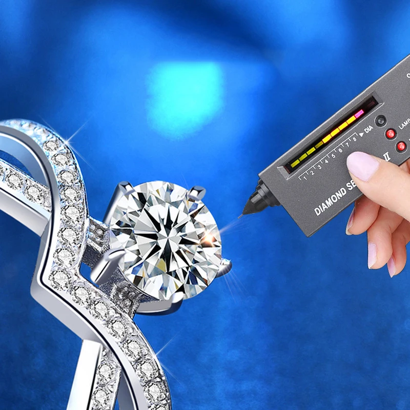 

Luxury 925 Sterling Silver Moissanite Diamond Finger Rings for Women Wedding Band Engagement Statement Jewelry