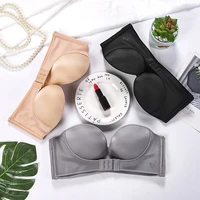 women sexy strapless push up bra front closure bralette invisible vest underwear lingerie 12 cup seamless brassiere comfortable
