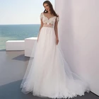 HERBURNL, простые белые кружевные пляжные ажурные Свадебные платья с открытой спиной и кисточками, стильные модные платья с коротким рукавом для женщин