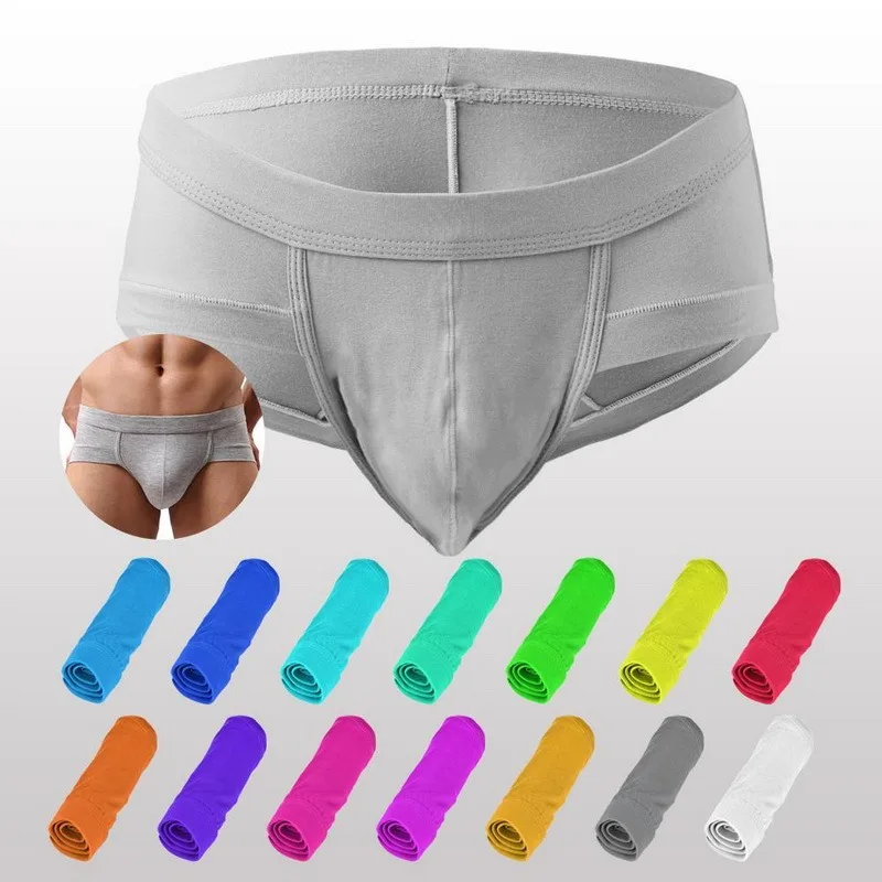 

Comfortable Briefs Underwear color edge mesh modal low waist breathable triangular underwear Men Fashion Cotton Panties