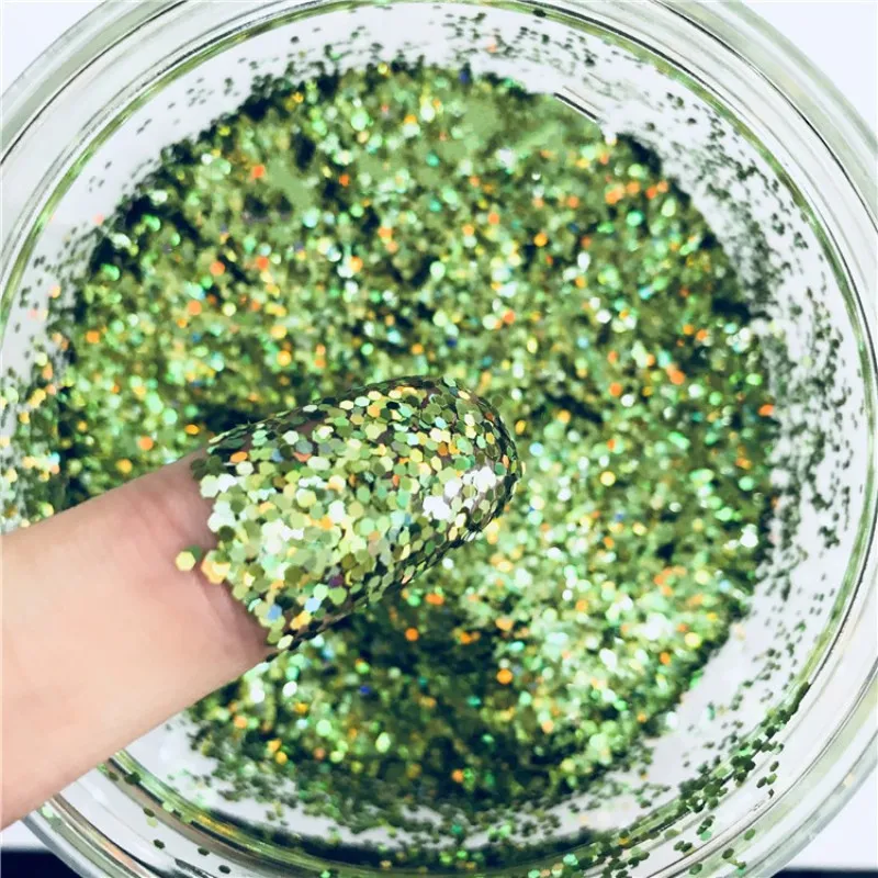 Ультратонкая 3D блестка для ногтей 1 мм точечная Лазерная сверкающая ПЭТ расшитая