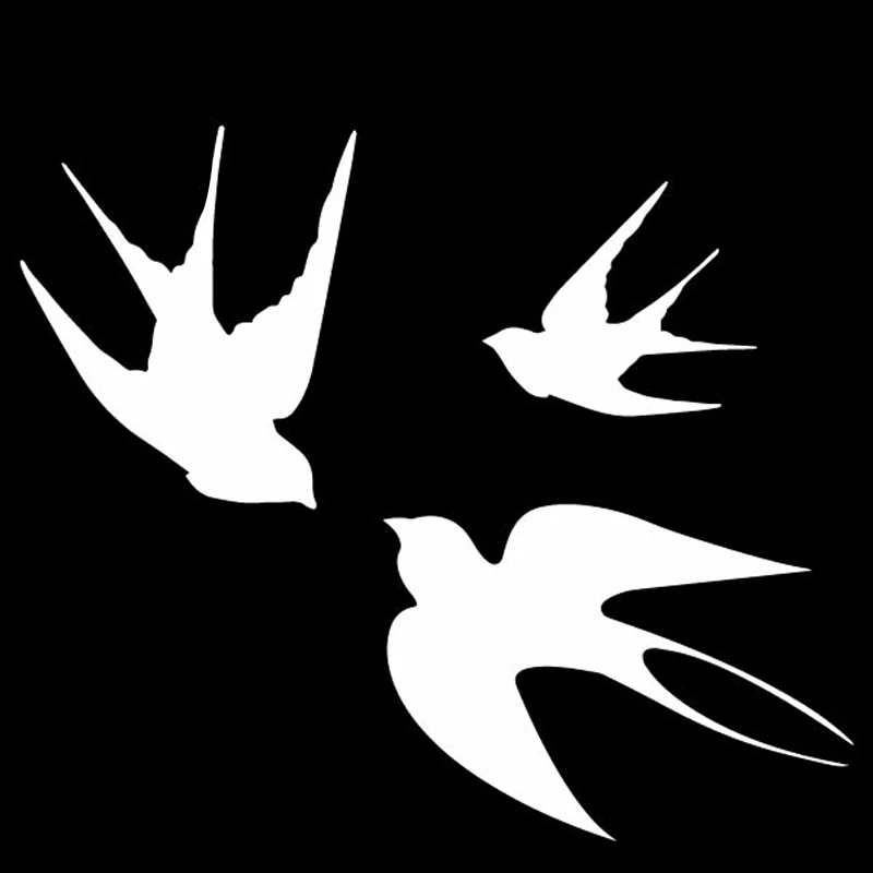 

Swallow Flying Car Sticker Car Door Accessories Vinyl Decal Decor Black/Silver 16.8CM*14.6CM