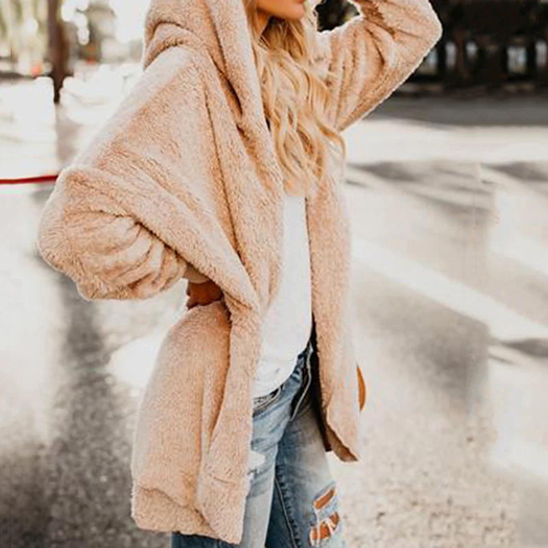 

2021 Plush Coat Women Thicken Autumn Winter Warm Long Sleeve Female Jackets Outerwear Jacket Coat For Women