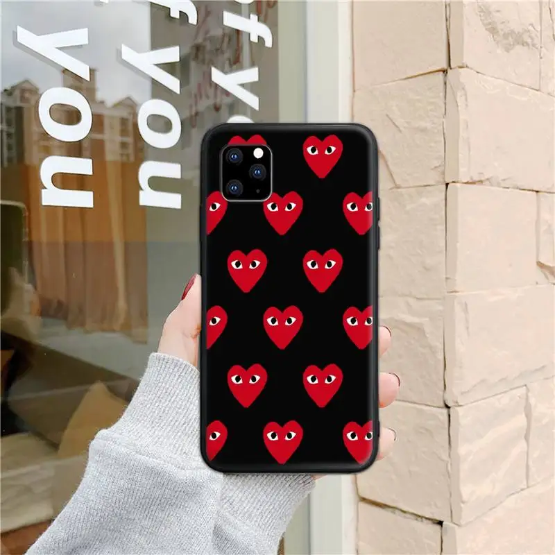 

PLAY Comme des Garcons Heart Phone Case for iphone 6s 7 8 plus xr xs 11 12pro max mini Cover Fundas Coque