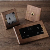 danni vintage 13a uk socket with usbhome bedroom solid wood brass toggle switch plate ac110v 250v 2 1a usb outlet wall