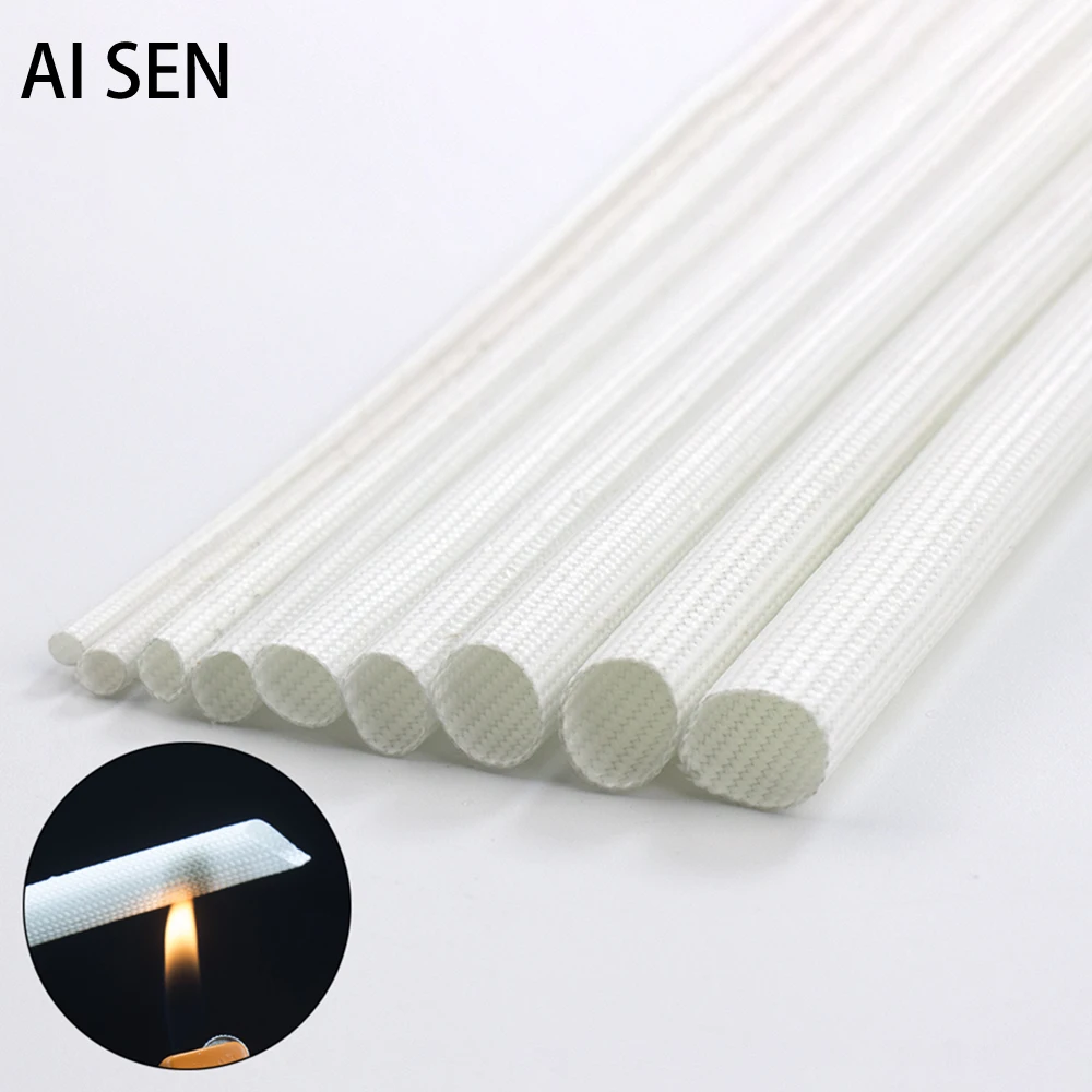 

5M 2-10mm 600 Degree High Temperature Braided Soft Chemical Fibre Tube Insulated Cable Sleeve Glass Fibre Protection Tube