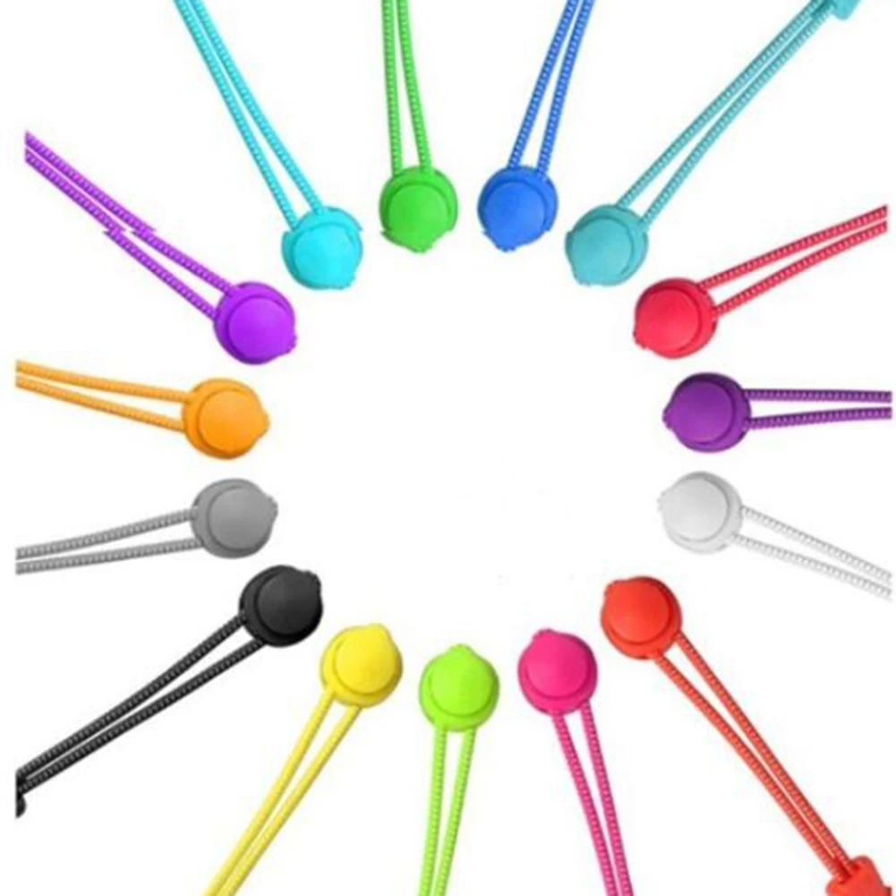 1Pair Locking Shoe Laces No Tie Shoe Laces Kids Adult Quick Lazy Laces Rubber Sport Shoestrings Elastic Sneaker Shoelaces Unisex