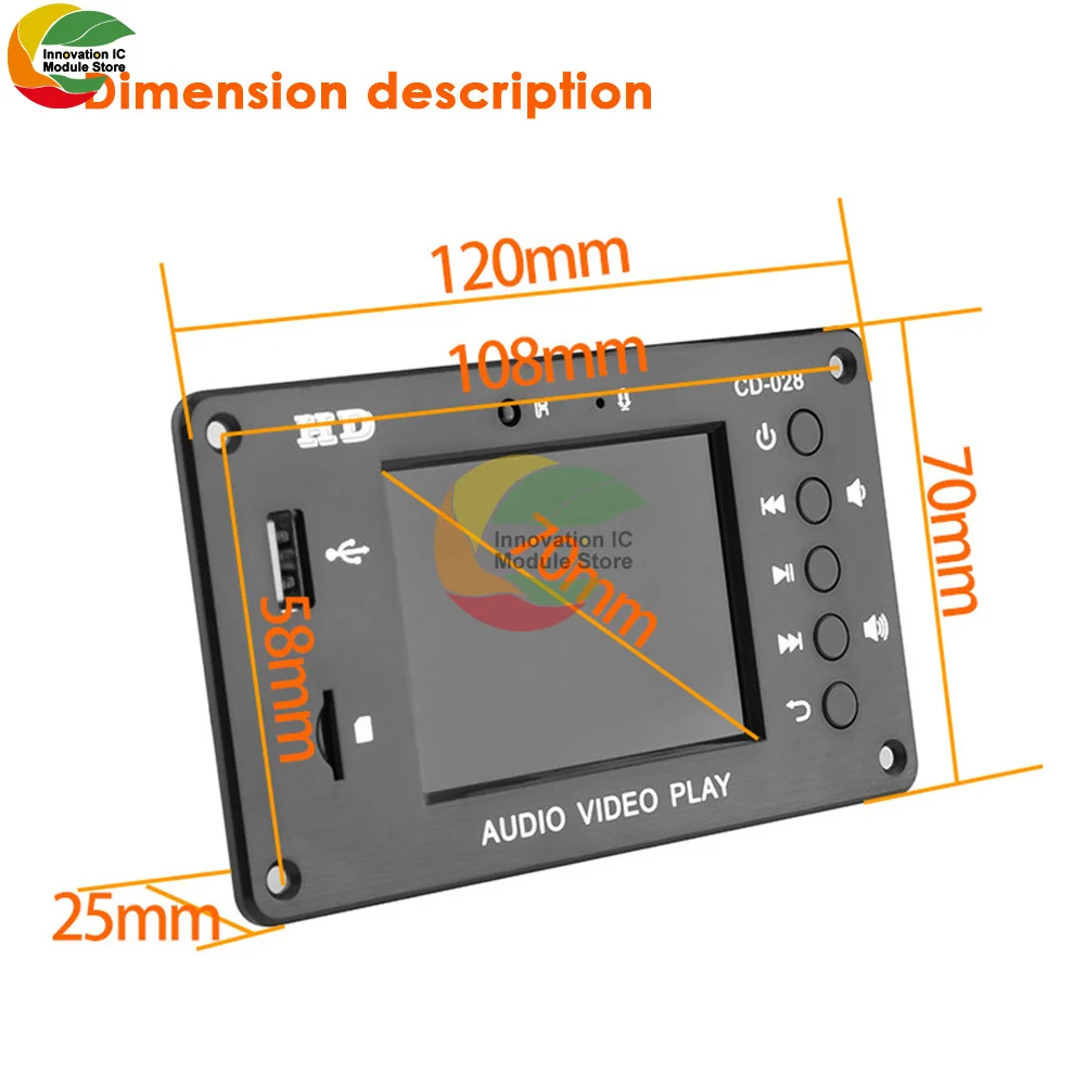 MP5 Bluetooth-декодер HD Автомобильный полноформатный стерео-аудио-усилитель без