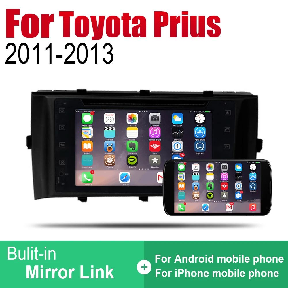 ZaiXi Android автомобильный Радио Стерео GPS навигация для Toyota Prius 2011 ~ 2013 Bluetooth wifi 2din