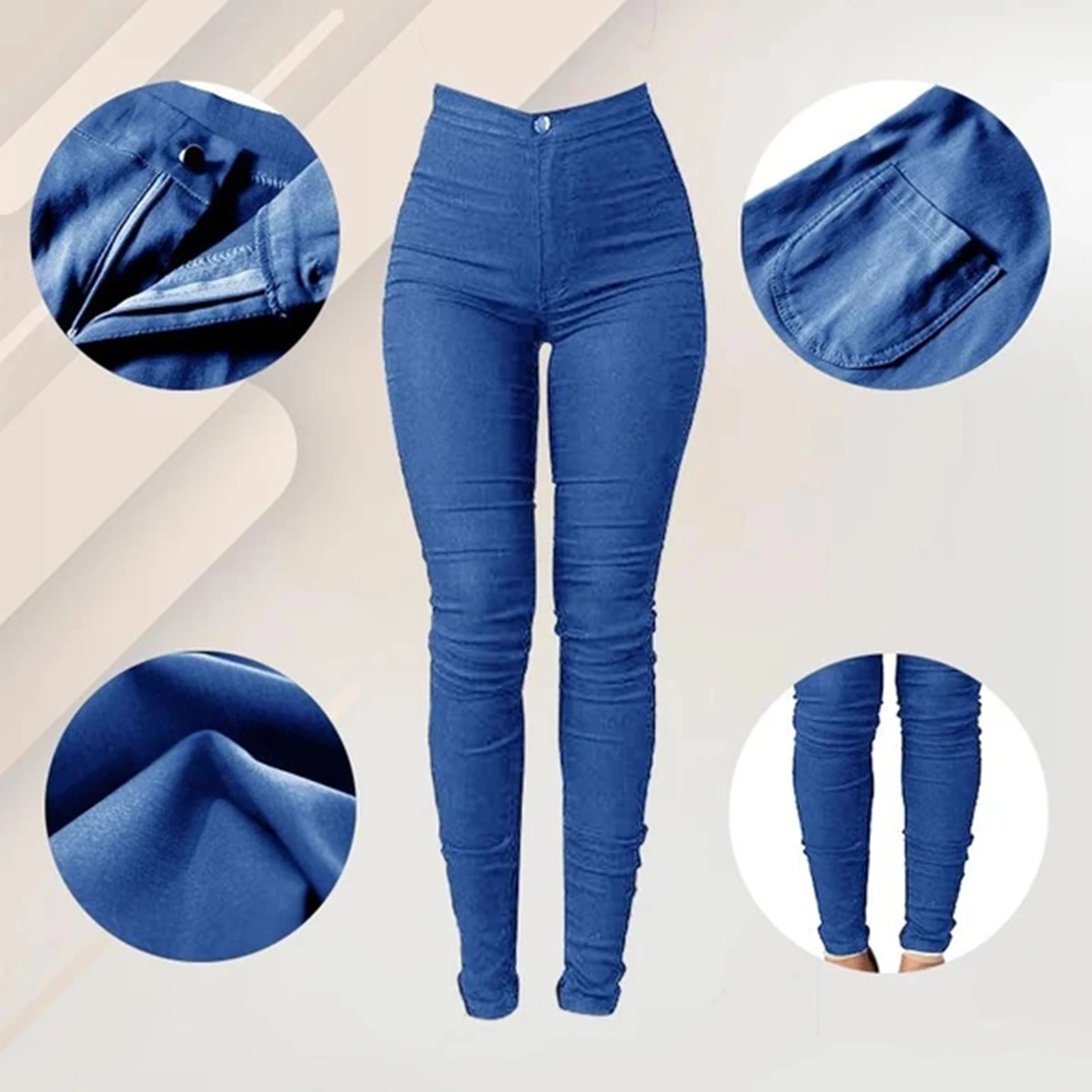 

Luxe Stretch High Waist Tummy Booty Slimming Butt Lift Plus-Size Denim Jeans Women ASD88
