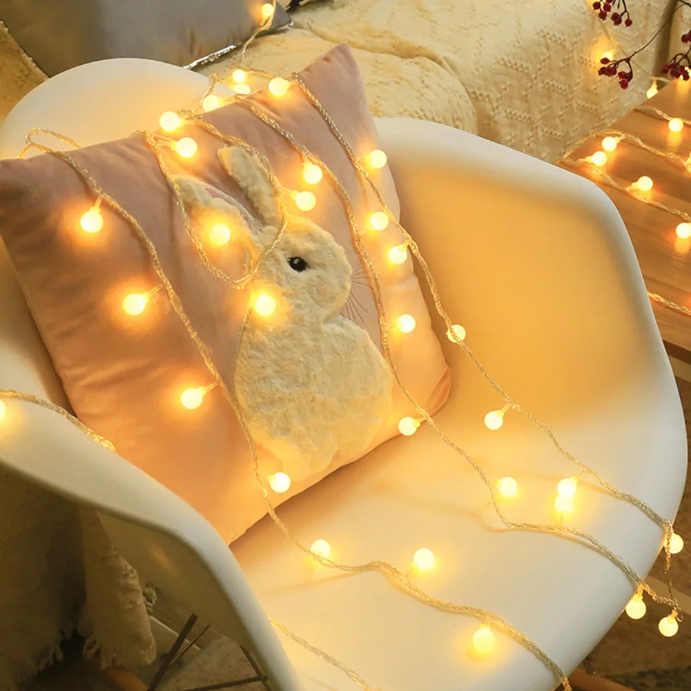 

6m Portable Christmas Light String Battery Frosted Ball Garland Lights Fairy String Waterproof Outdoor Wedding Party Lights