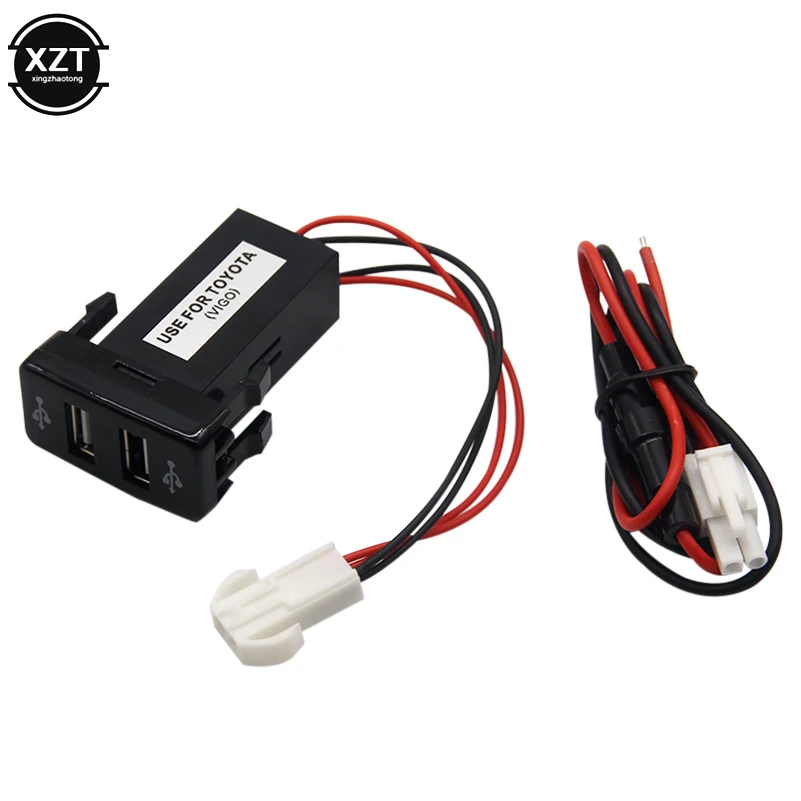 Автомобильное зарядное устройство 5 в 2 1 а для TOYOTA VIGO с двумя usb-портами быстрая