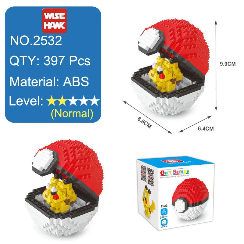 Wisehawk Ball Go Pikachu Charmander Eevee Конструкторы строительные игрушки Brinquedo детские Фигурки