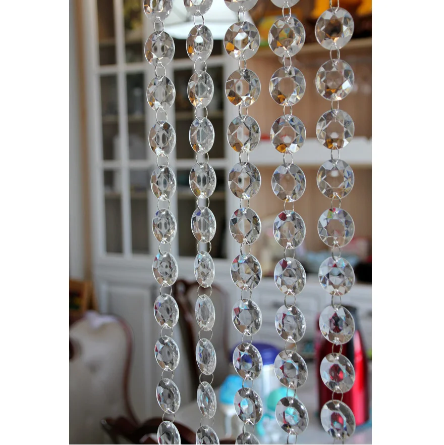 Праздничное украшение акриловая занавеска с круглыми хрустальными бусинами