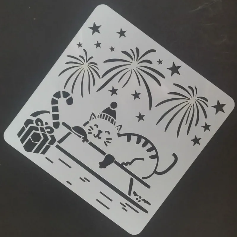 13*13 рождественские ПВХ слойные трафареты для сделай сам Скрапбукинг/фотоальбом