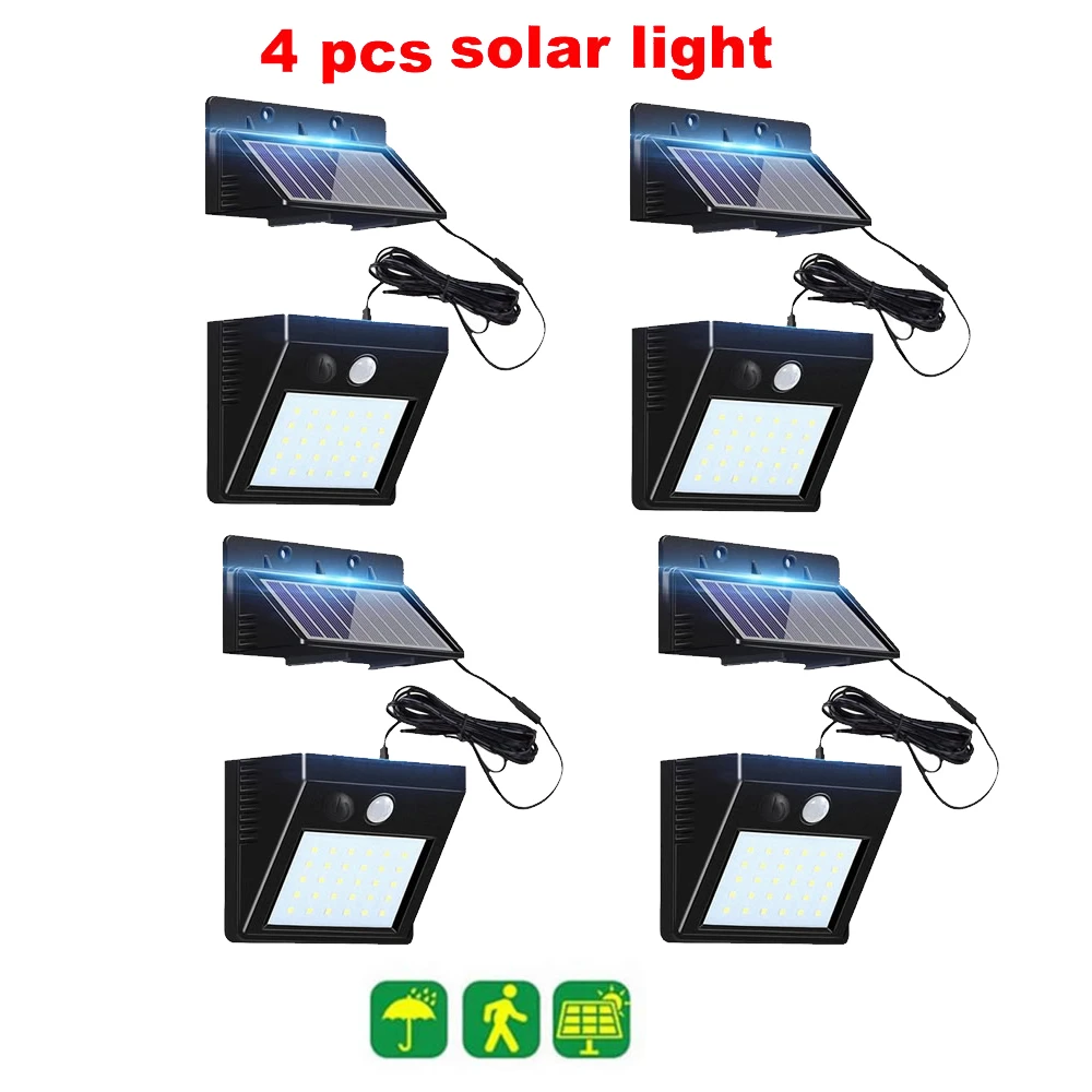 

30 LED Solar Light Waterproof IP65 PIR Motion Sensor Outdoor Garden Light Motion Activated Emergency Wall with remote controlopt