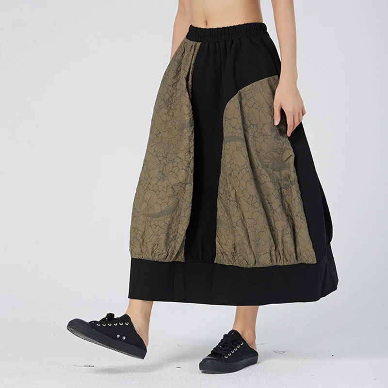 SHENGPALAE индивидуальная юбка с высокой эластичной талией Женская Весенняя