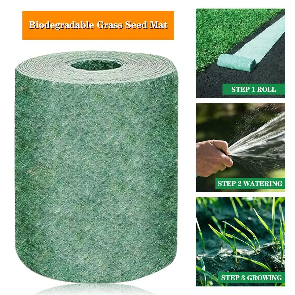 

Home Garden Biodegradable Grass Seed Mat Repair Growing System Grass Fabric Fertilizer Strengthen Planting Rate Starter Mat