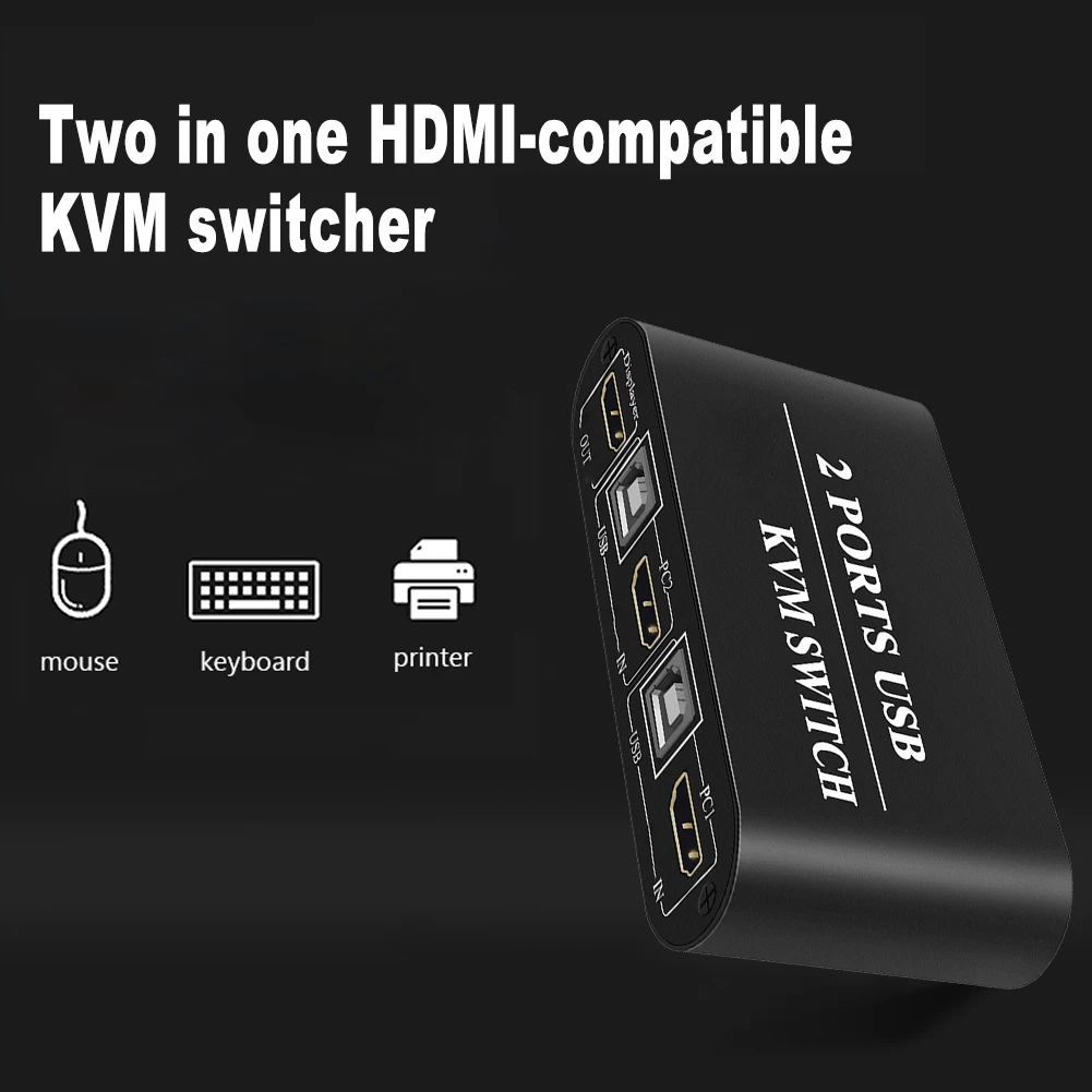 

2 in 1 HD 4K USB KVM Switch 2 Ports USB Switcher Box Splitter Multifunctional Paly Out 4K Switch Keyboard Mouse Splitter