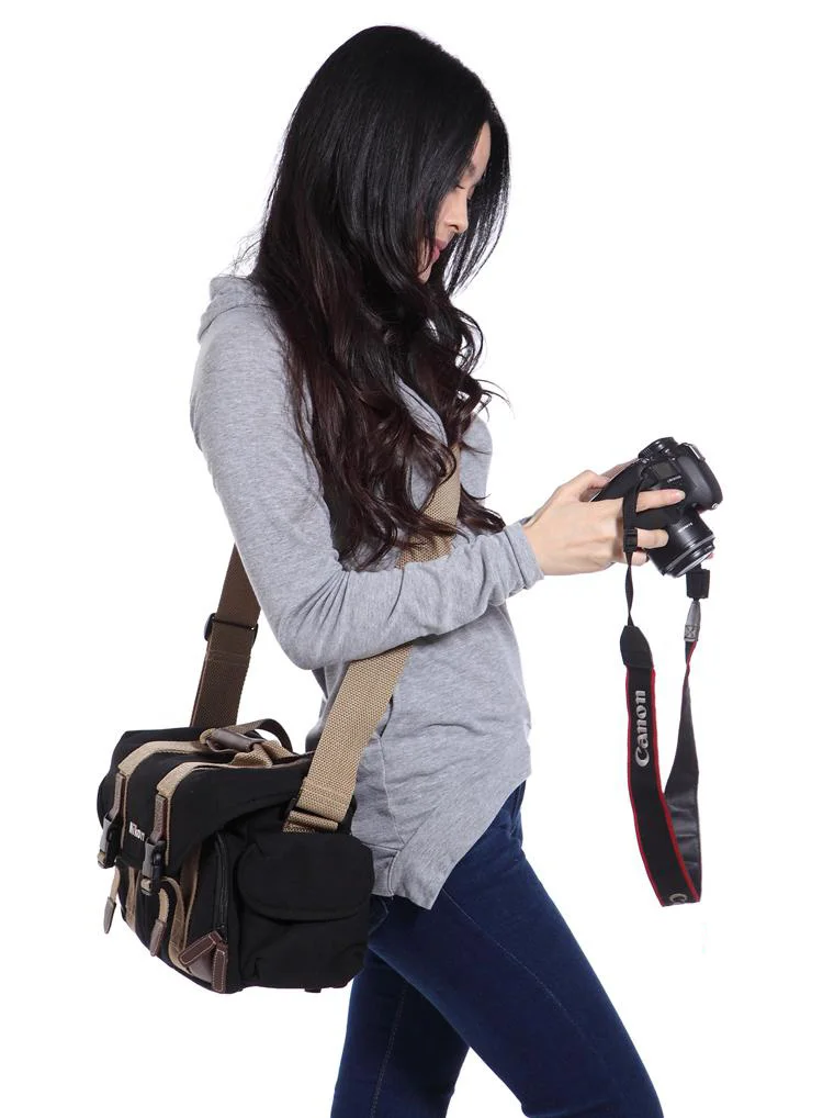 

Roadfisher Vintage Waterproof Camera Travel Shoulder Bag Insert Carry Case Rain Cover Fit Digital DSLR SLR Canon Nikon Fuji Lens