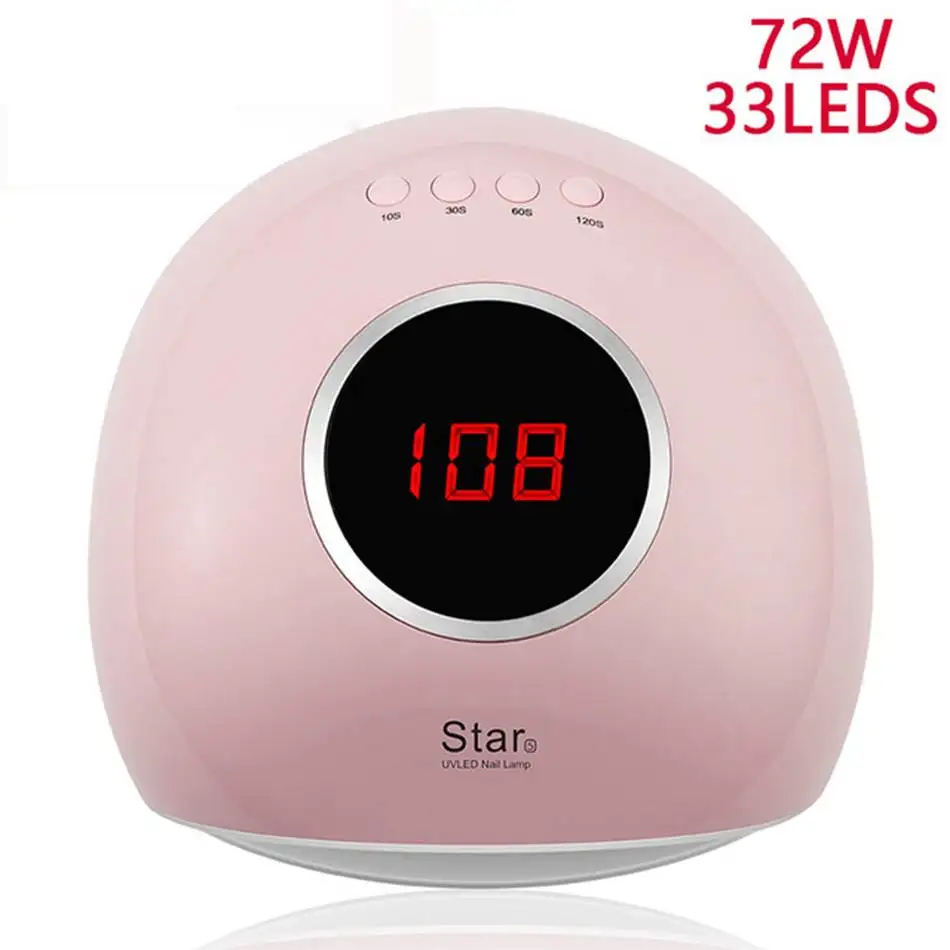 Pink Moremili Star 5 лампа для ногтей 72 Вт УФ-светодиодный светильник для гель-лака Сушилка для ногтей все для маникюра Гель-лак гибридная УФ-лампа для ногтей - Цвет: Pink
