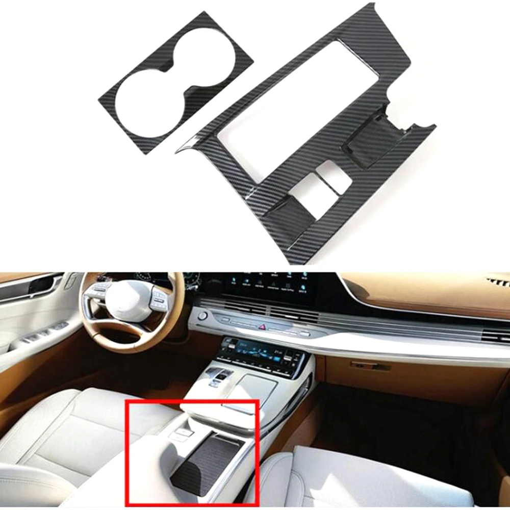 

New Car Styling For Hyundai AZERA Grandeur 2020 Water Cup Holder Gear Shift Panel Decoration Frame Cover Stickers Interior Trim