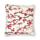 Красные восточные цветущие вишни наволочки бархатные дзен японские Цветы сакуры подушка для дивана квадратная наволочка для автомобиля украшение