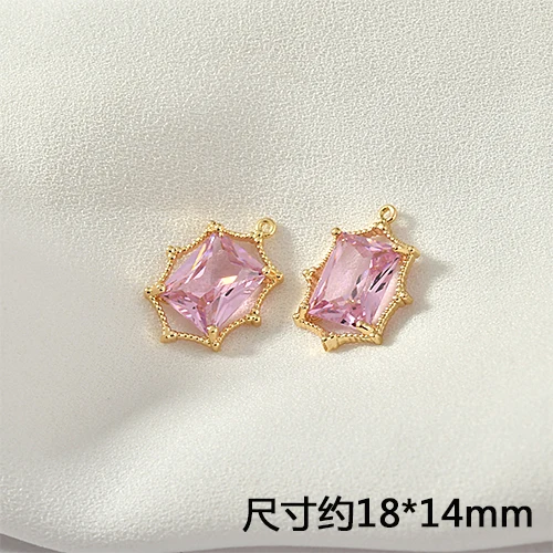 2 шт. серьги гвоздики с фианитами 18 К|Ювелирная фурнитура и компоненты| |