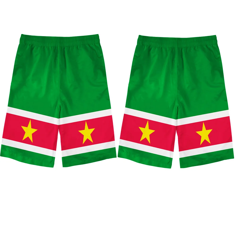 

Suriname male youth diy free custom made photo sur beach shorts nation flag sr dutch country college university casual shorts