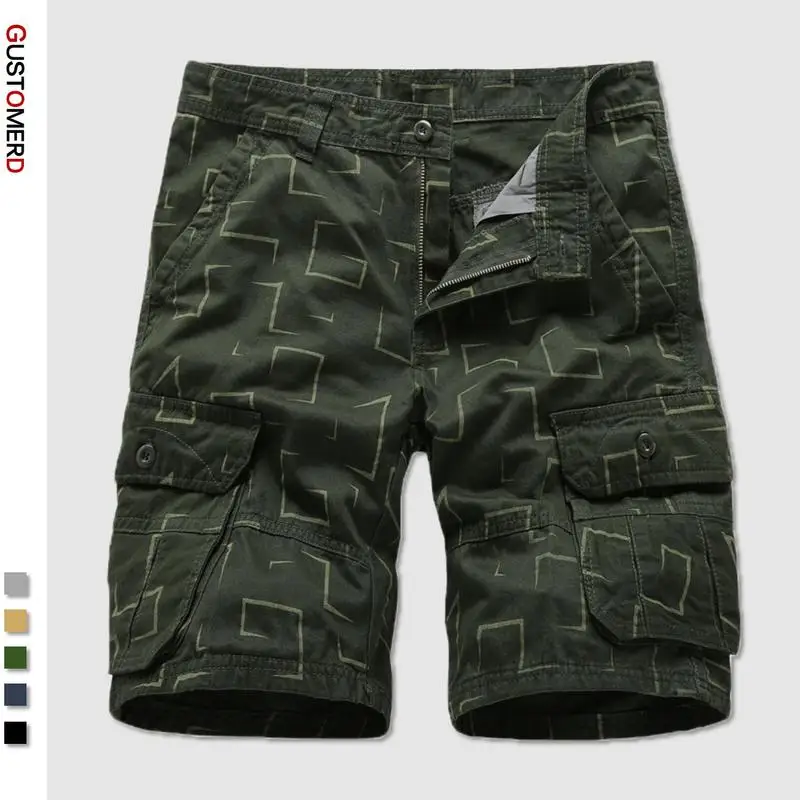 Мужские летние комбинезоны GustOmerD спортивные шорты из 100% хлопка с принтом