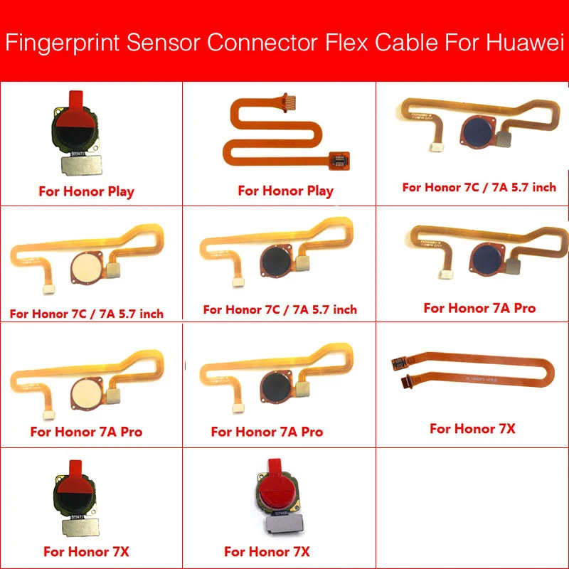 

Сенсорный ID сканер отпечатков пальцев коннектор гибкий кабель для Huawei Honor Play 7X 7C 7A Pro Home Return Key Кнопка Запасные части