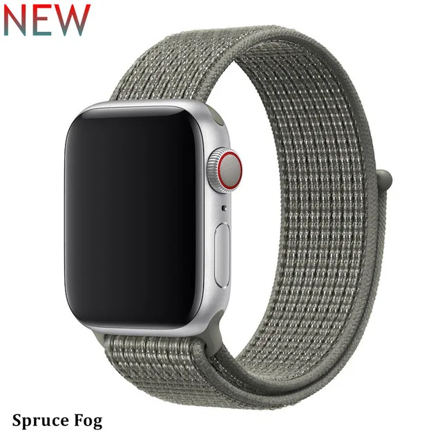 Последняя нейлоновый ремешок für apple watch группа 4 44 мм/40 мм, correa apple watch 3 42 мм/38 мм iwatch серии 4/3/2 bunte stecker чехол для телефона на руку - Цвет ремешка: NEW Spruce Fog