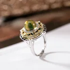 Новые Регулируемые кольца из серебра S925 пробы с инкрустированным натуральным мексиканским Ламбертом, элегантные женские янтарные ювелирные изделия, свадебные кольца K0179