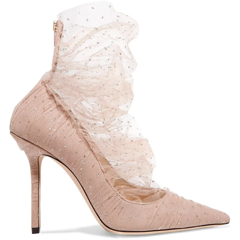 Женская обувь на каблуках; женские туфли-лодочки; Свадебная обувь; сетчатая женская обувь на тонком каблуке; Chaussure Femme; острый носок; scarpe donna Bling
