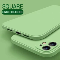 50pcslot for iphone 11 pro max square liquid silicone case for iphone x xs xr 7 8 6 6s plus se 2020 cover 12 protector cases