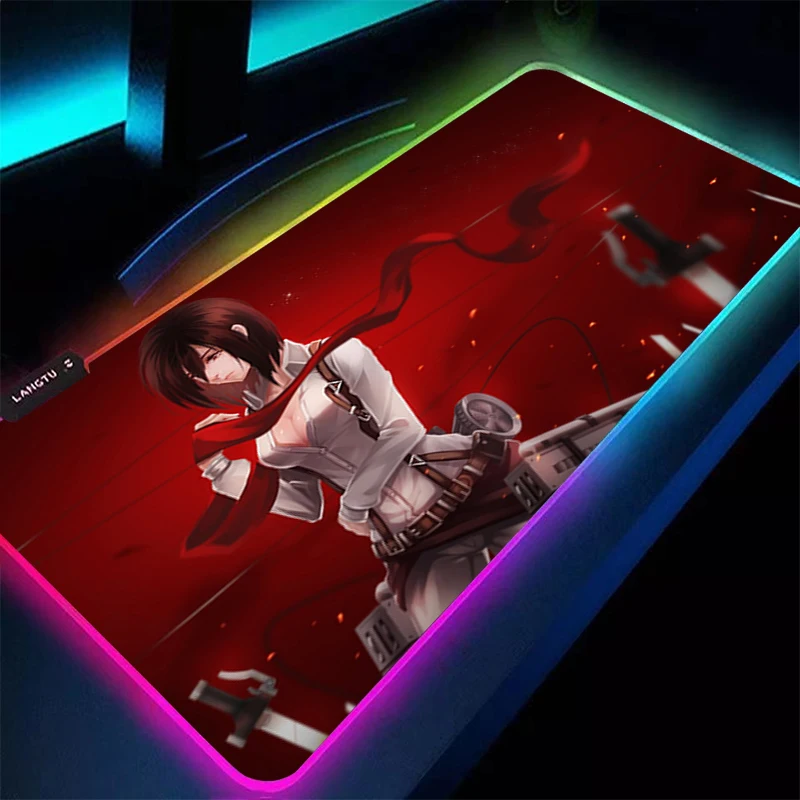 

Attack On Titan DIY Custom Gaming Mouse Pad Computer Mousepad Large Mouse Pad Gamer RGB Big Mouse Carpet PC Desk RGB Mat