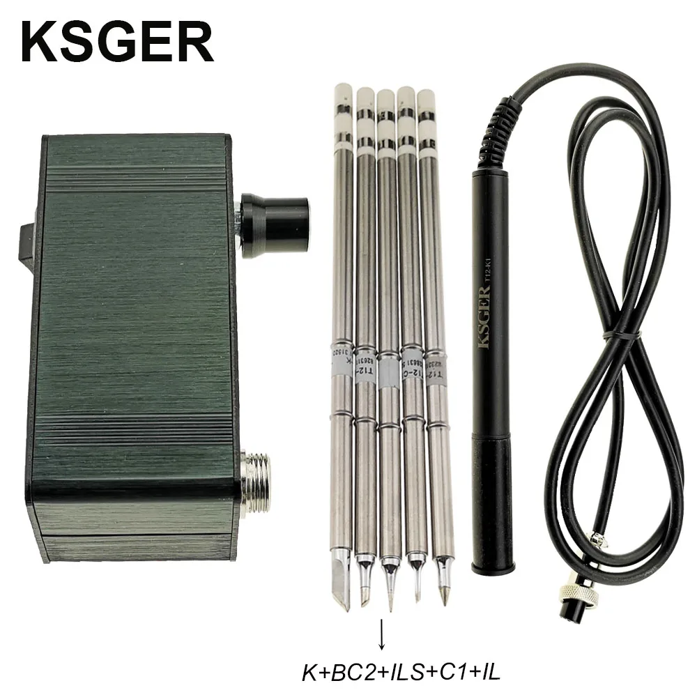 Sets 6 KSGER T12 паяльная станция мини STM32 V2.1S DIY OLED контроллер FX9501 ручка алюминиевый сплав чехол T12 наконечники железа нержавеющая сталь - Цвет: Sets 6