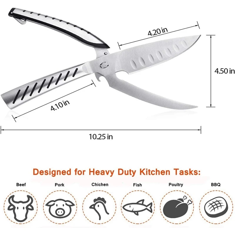 

Promotion! Multifunction Kitchen Scissors, Dismantling Of Stainless Steel Poultry Scissors for Chicken, Fish, Meat and Grill