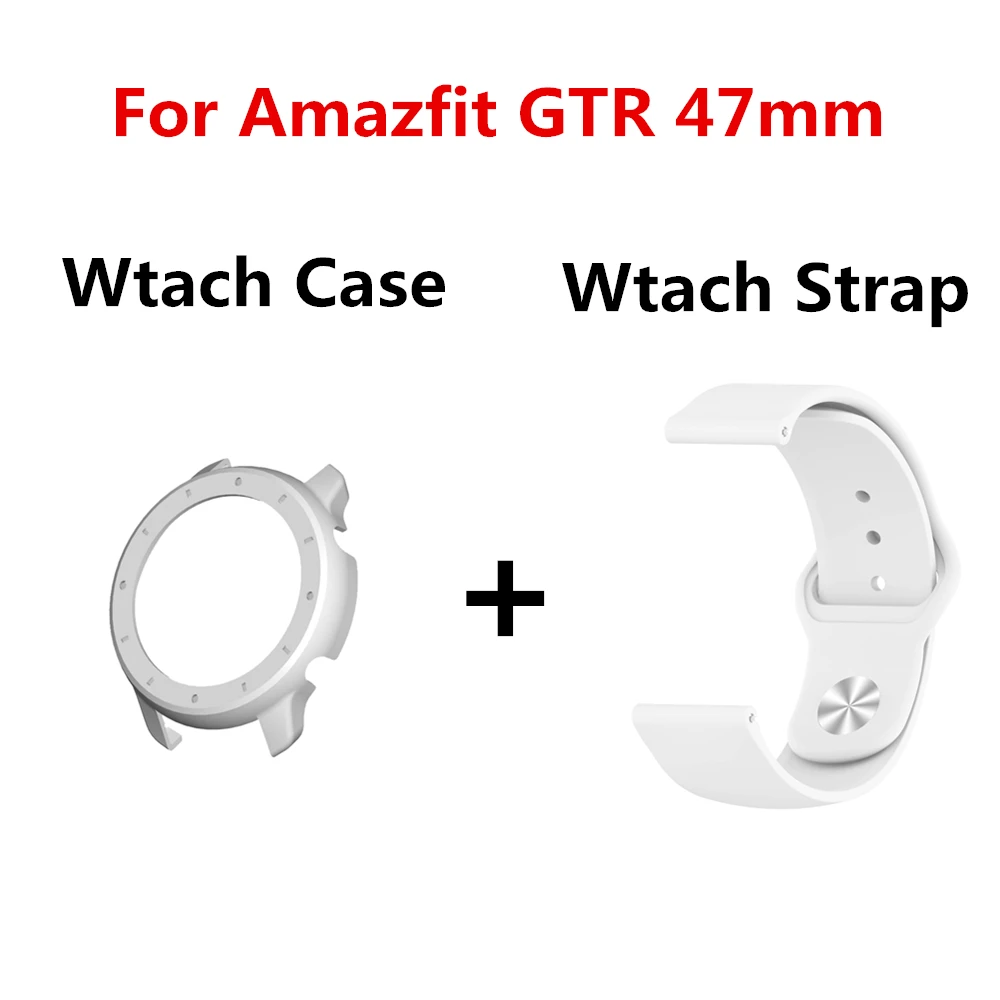 9 2в1 силиконовый спортивный ремешок для Xiaomi Huami Amazfit GTR 47 мм Смарт-часы 22 мм сменный Браслет для часов+ чехол для ПК - Цвет: 9