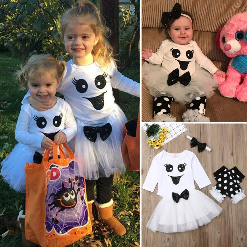 Emmababy 4 шт. наряды для новорожденных девочек на Хэллоуин одежда боди с длинным