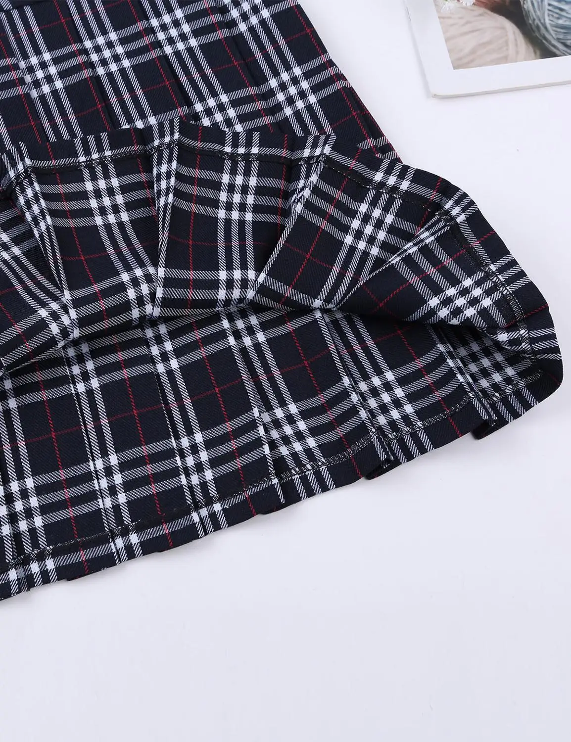 Женский японский костюм школьницы трапециевидной формы на молнии клетчатая