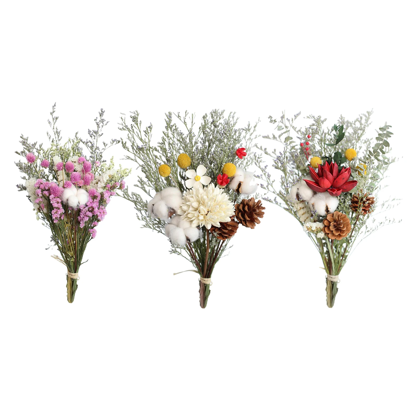 

Wedding Decor Real Flower Plant Stems Rose Cotton Daisy Natural Dried Bouquets