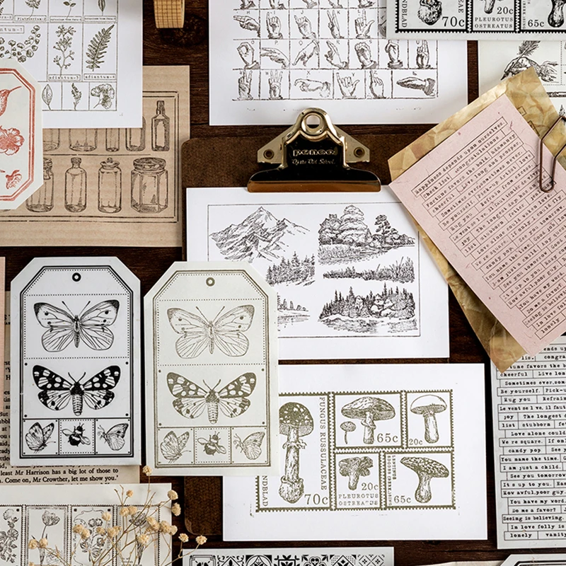 Винтажные буквенные бутылки Бабочка печать растения DIY губка Резиновые Марки для